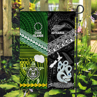 New Zealand And Cook Islands Flag Together - Black LT8 House Flag - Polynesian Pride