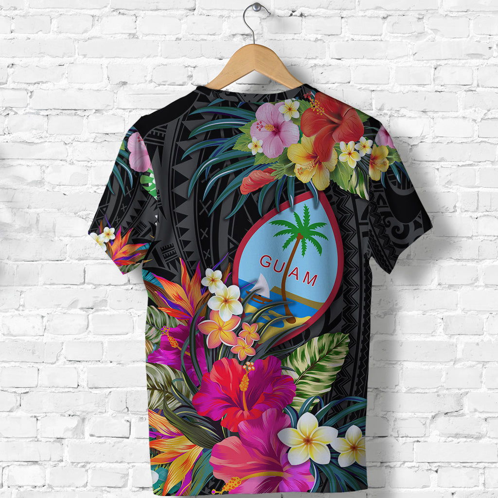 Guam Polynesian T Shirt Tropical Flowers Colorful Vibes LT8 - Polynesian Pride