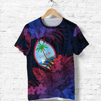 Guam Polynesian T Shirt Tropical Flowers Gradient Vibes LT8 - Polynesian Pride