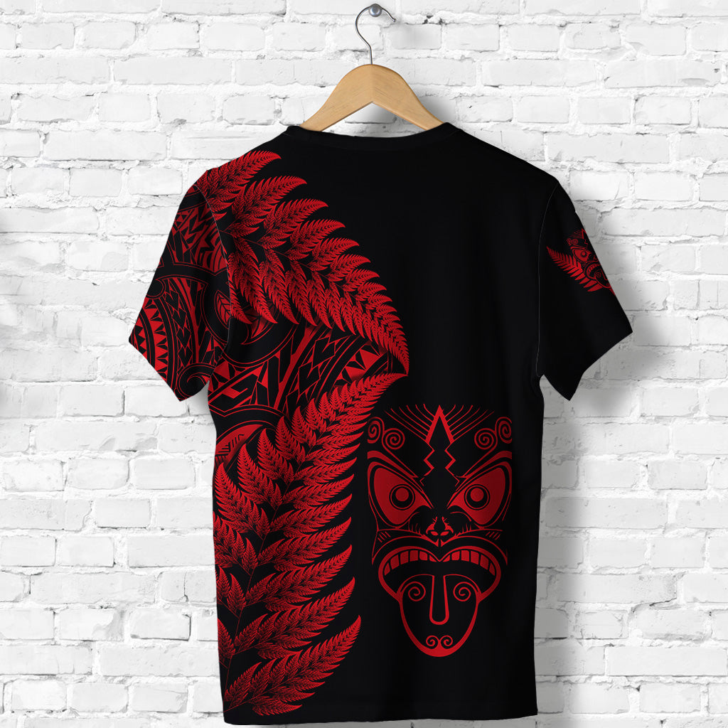 New Zealand Haka Rugby Maori T Shirt Silver Fern Vibes Red LT8 - Polynesian Pride