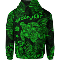 Custom Hawaii Turtle Polynesian Zip Hoodie Plumeria Flower Unique Style Green LT8 - Polynesian Pride