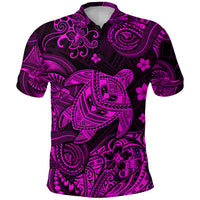 Custom Hawaii Turtle Polynesian Polo Shirt Plumeria Flower Unique Style Pink LT8 - Polynesian Pride
