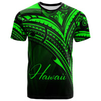 Hawaii T Shirt Green Color Cross Style Unisex Black - Polynesian Pride