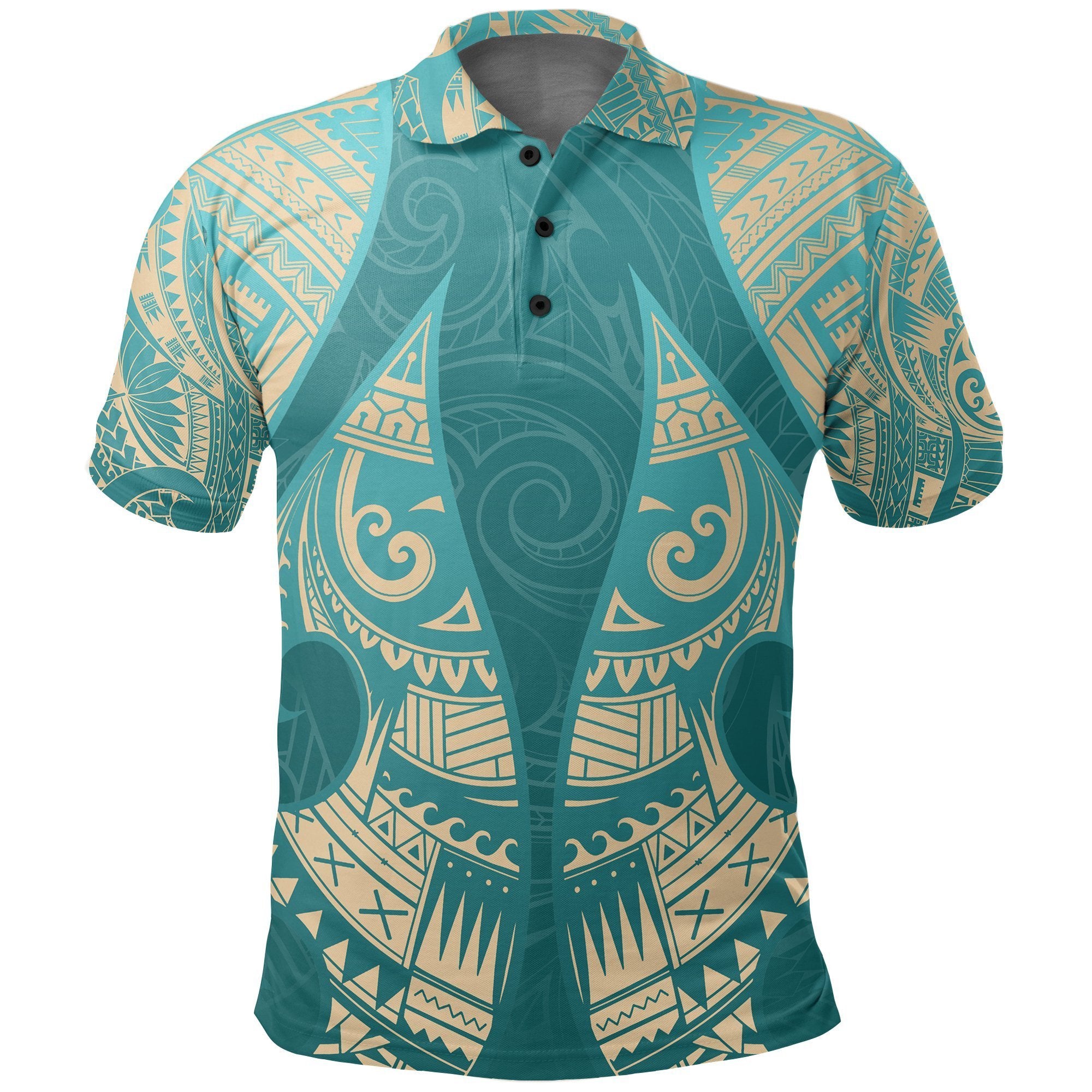 New Zealand Maori Polo Shirt, Hei Matau Tattoo Golf Shirts Unisex Black - Polynesian Pride