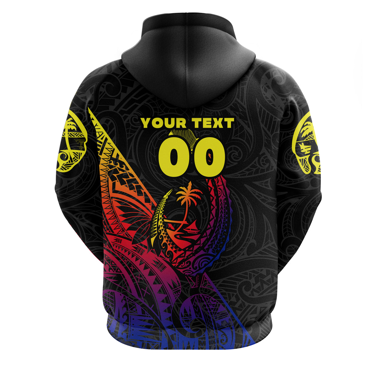 Custom Guam Rugby Zip Hoodie Polynesian Patterns Style Gradient LT16 - Polynesian Pride