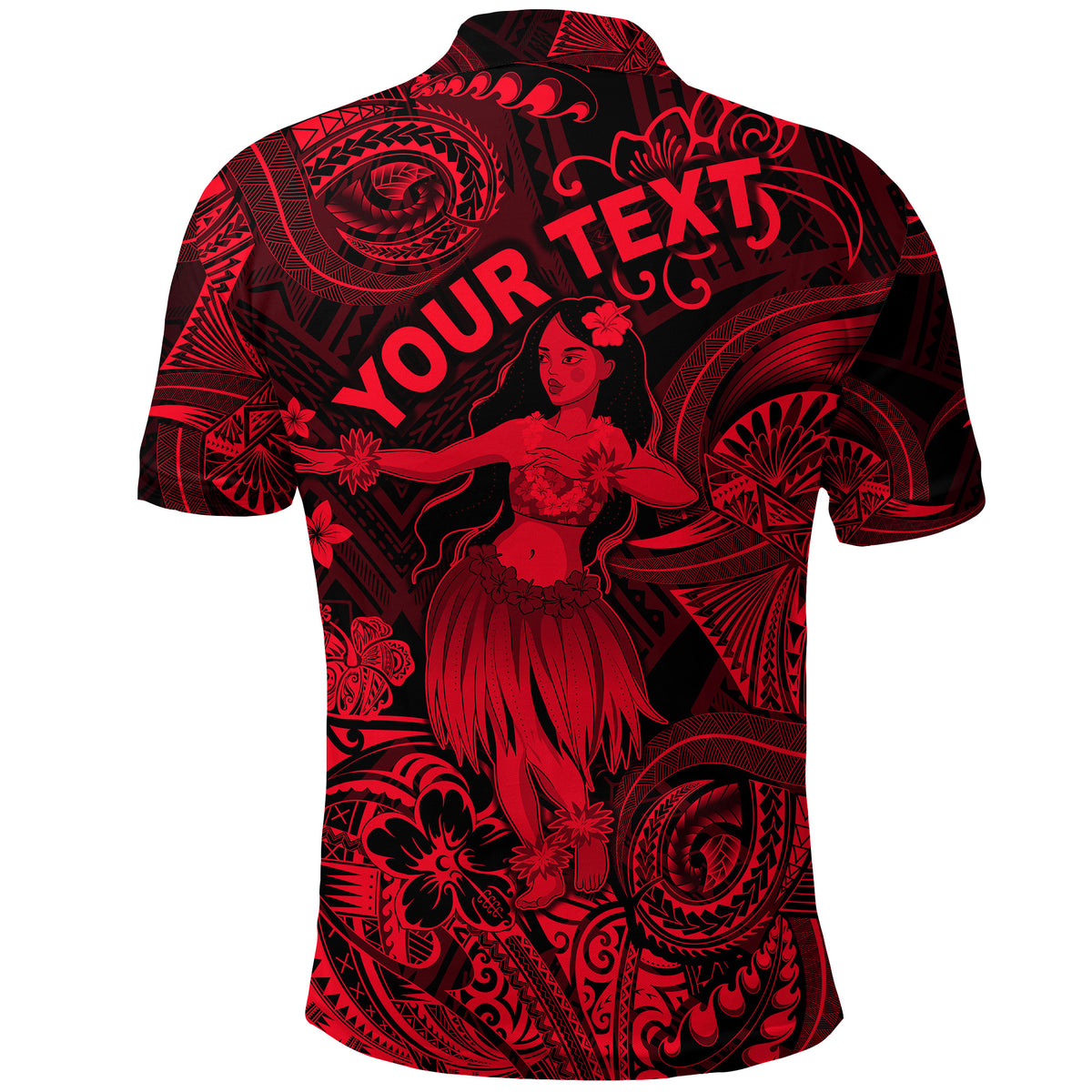 Custom Hawaii Hula Girl Polynesian Polo Shirt Unique Style Red LT8 - Polynesian Pride