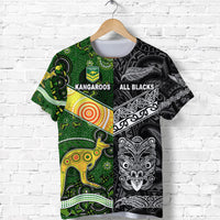 New Zealand Maori All Black And Australia Kangaroos Aboriginal T Shirt Rugby Together LT8 Kid - Polynesian Pride