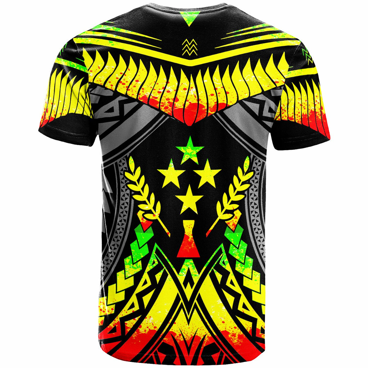 Kosrae T Shirt Tooth Shaped Necklace Texture Reggae - Polynesian Pride