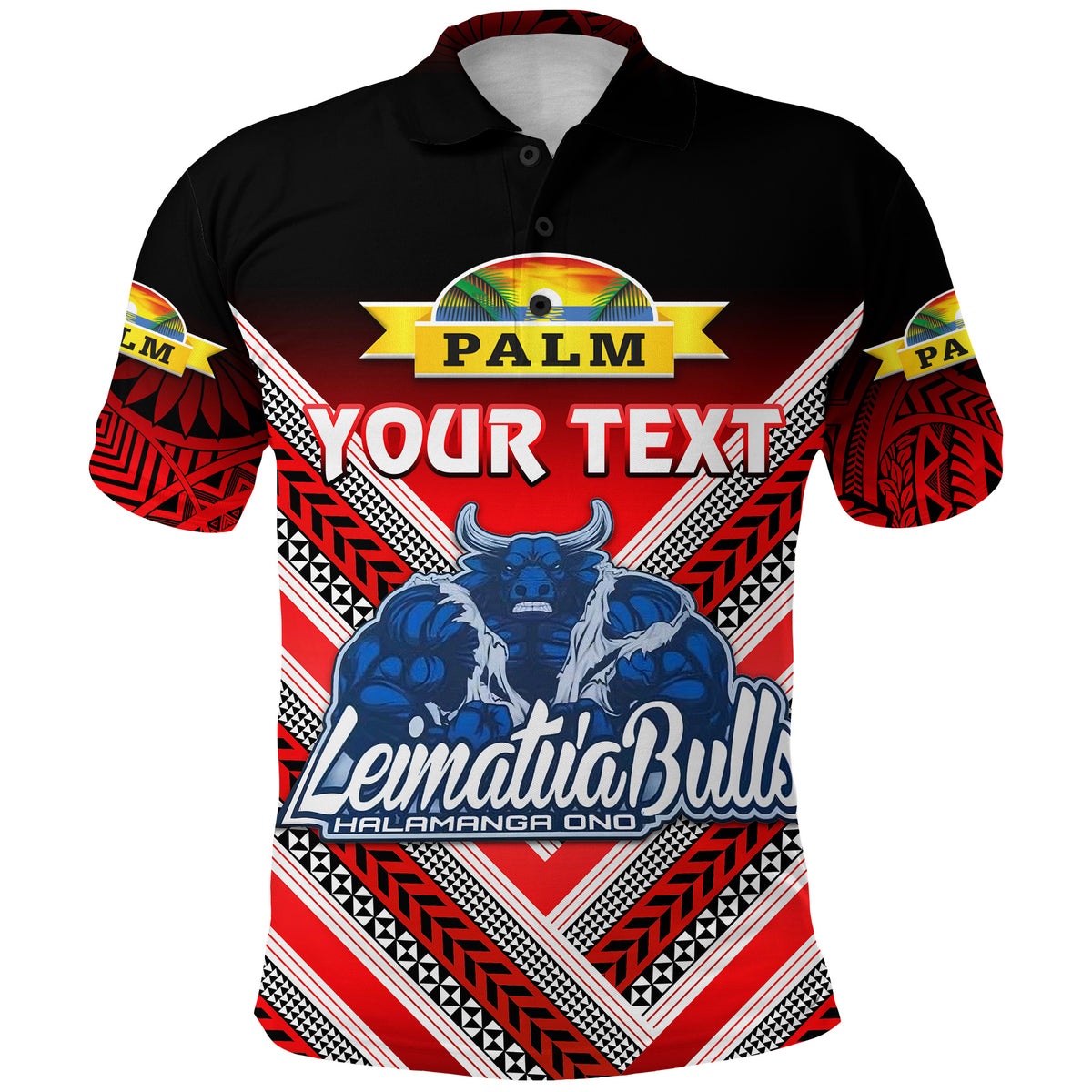 Custom Mate Maa Tonga Polo Shirt Leimatua Bulls Creative Style Red LT8 - Polynesian Pride