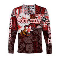 (Custom Personalised) Hawaii Fish Hook Long Sleeve Shirts Red Style LT6 - Polynesian Pride