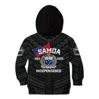 Samoa Independence Kid Hoodie 2023 Black Style LT6 Zip Hoodie Black - Polynesian Pride