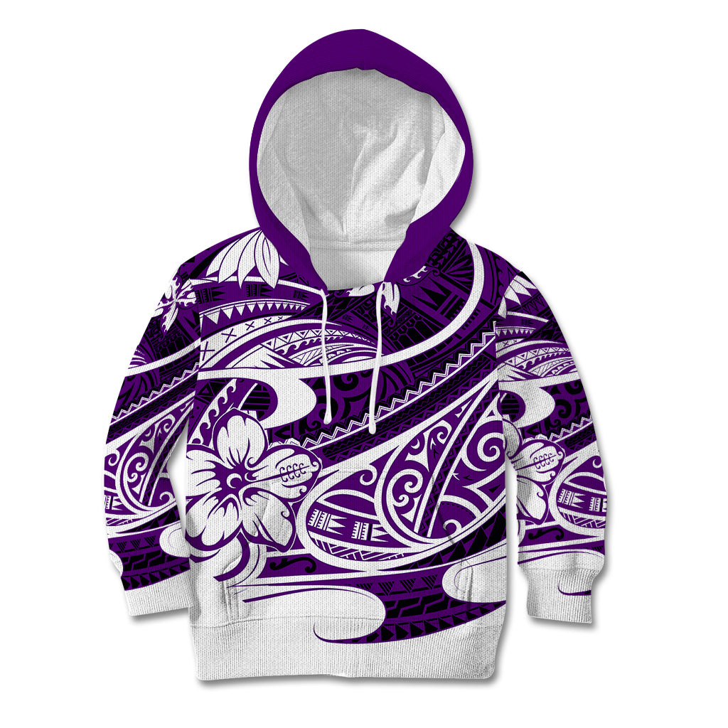 Polynesian Tribal Kid Hoodie Purple LT6 Hoodie Purple - Polynesian Pride