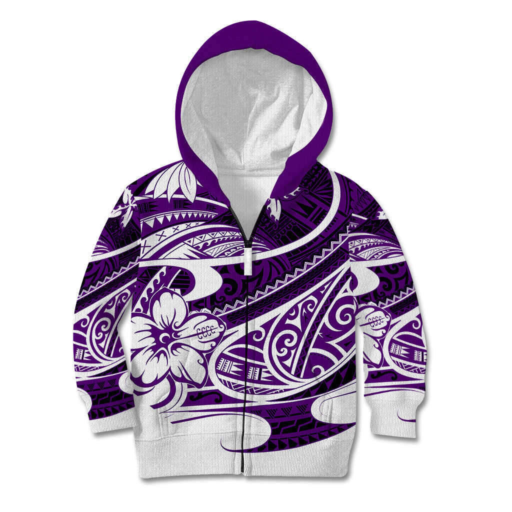 Polynesian Tribal Kid Hoodie Purple LT6 - Polynesian Pride