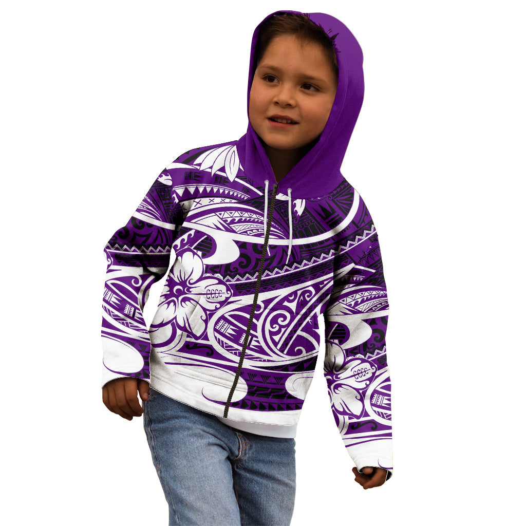 Polynesian Tribal Kid Hoodie Purple LT6 - Polynesian Pride
