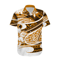 Polynesian Tribal Hawaiian Shirt Gold LT6 - Polynesian Pride