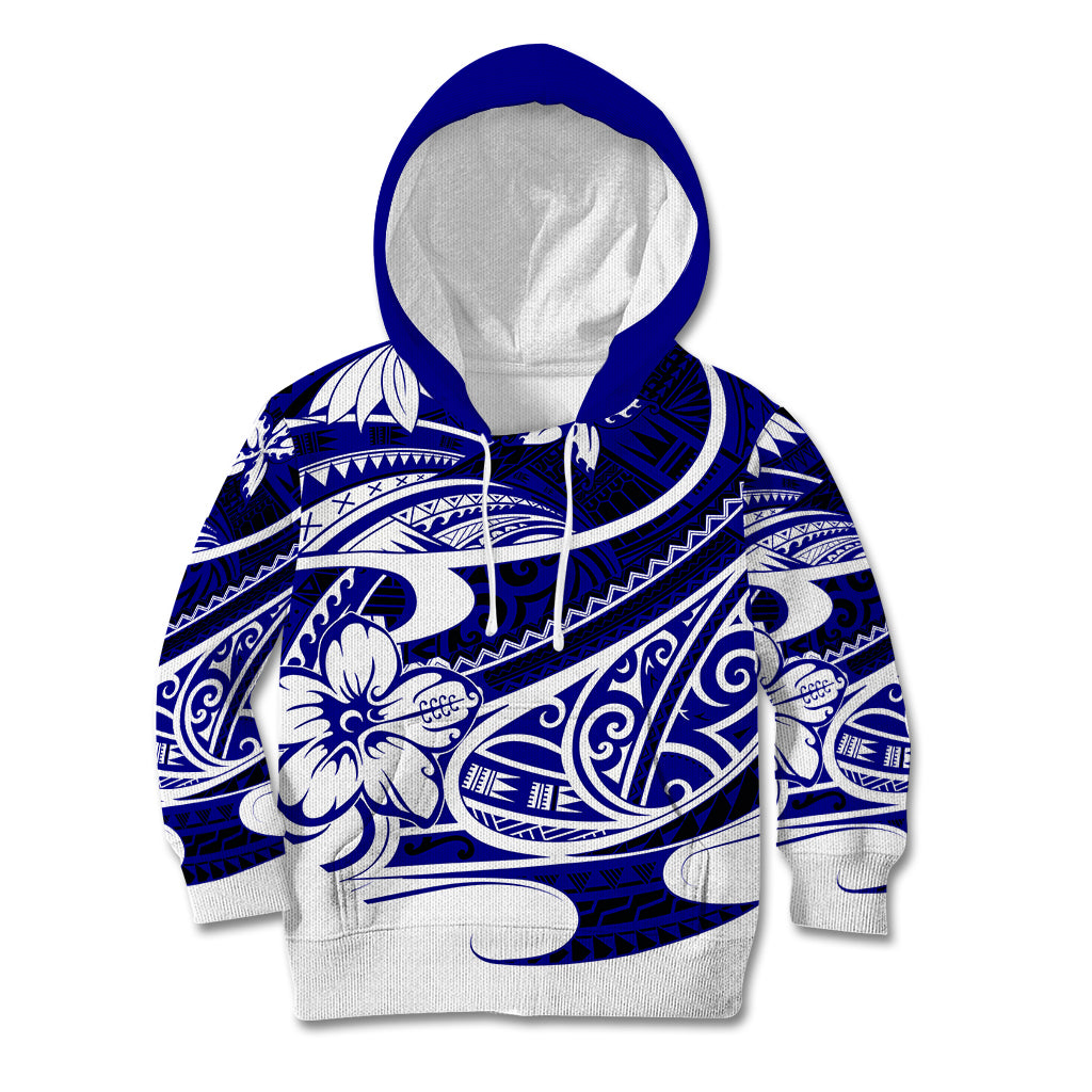 Polynesian Tribal Kid Hoodie Blue LT6 Hoodie Blue - Polynesian Pride