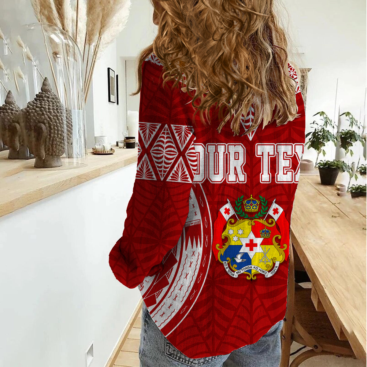 Personalised Tonga Independence Day Women Casual Shirt Kupesi Pattern Mix Style LT7 - Polynesian Pride