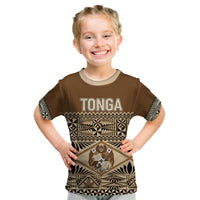 Personalised Tonga Independence Day Kid T Shirt Ngatu Tapa Style LT7 Youth XL Size14 - Polynesian Pride