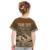 Personalised Tonga Independence Day Kid T Shirt Ngatu Tapa Style LT7 - Polynesian Pride