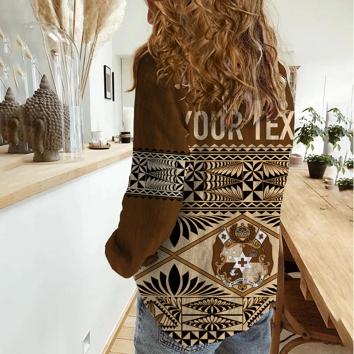 Personalised Tonga Independence Day Women Casual Shirt Ngatu Tapa Style LT7 - Polynesian Pride