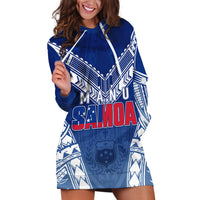 Personalised Samoa Rugby Hoodie Dress Manu Samoa Gradient Blue LT7 - Polynesian Pride