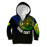 Personalised Vanuatu Kid Hoodie Turtle Chest Tattoo Flag Color - Malampa LT7 - Polynesian Pride