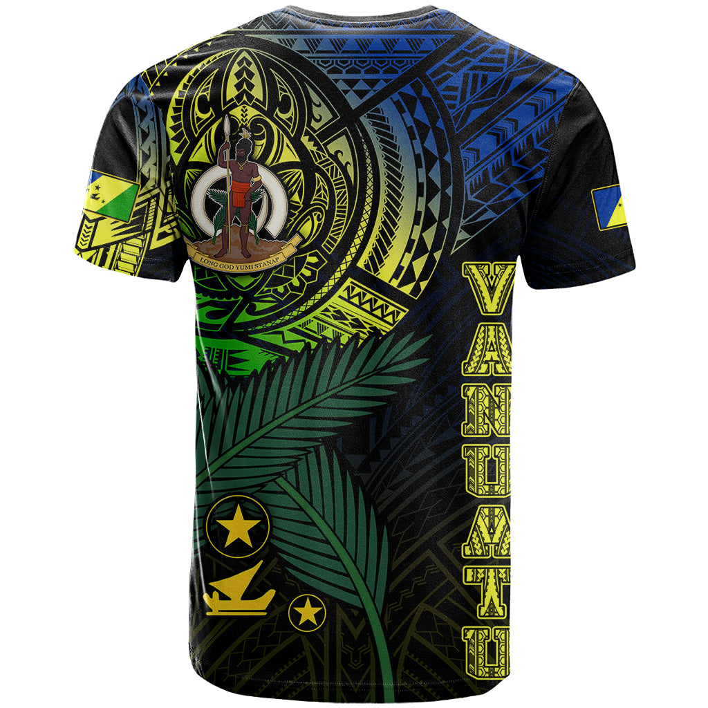 Custom Vanuatu T Shirt Turtle Chest Tattoo Flag Color Malampa LT7 - Polynesian Pride