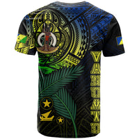 Custom Vanuatu T Shirt Turtle Chest Tattoo Flag Color Malampa LT7 - Polynesian Pride