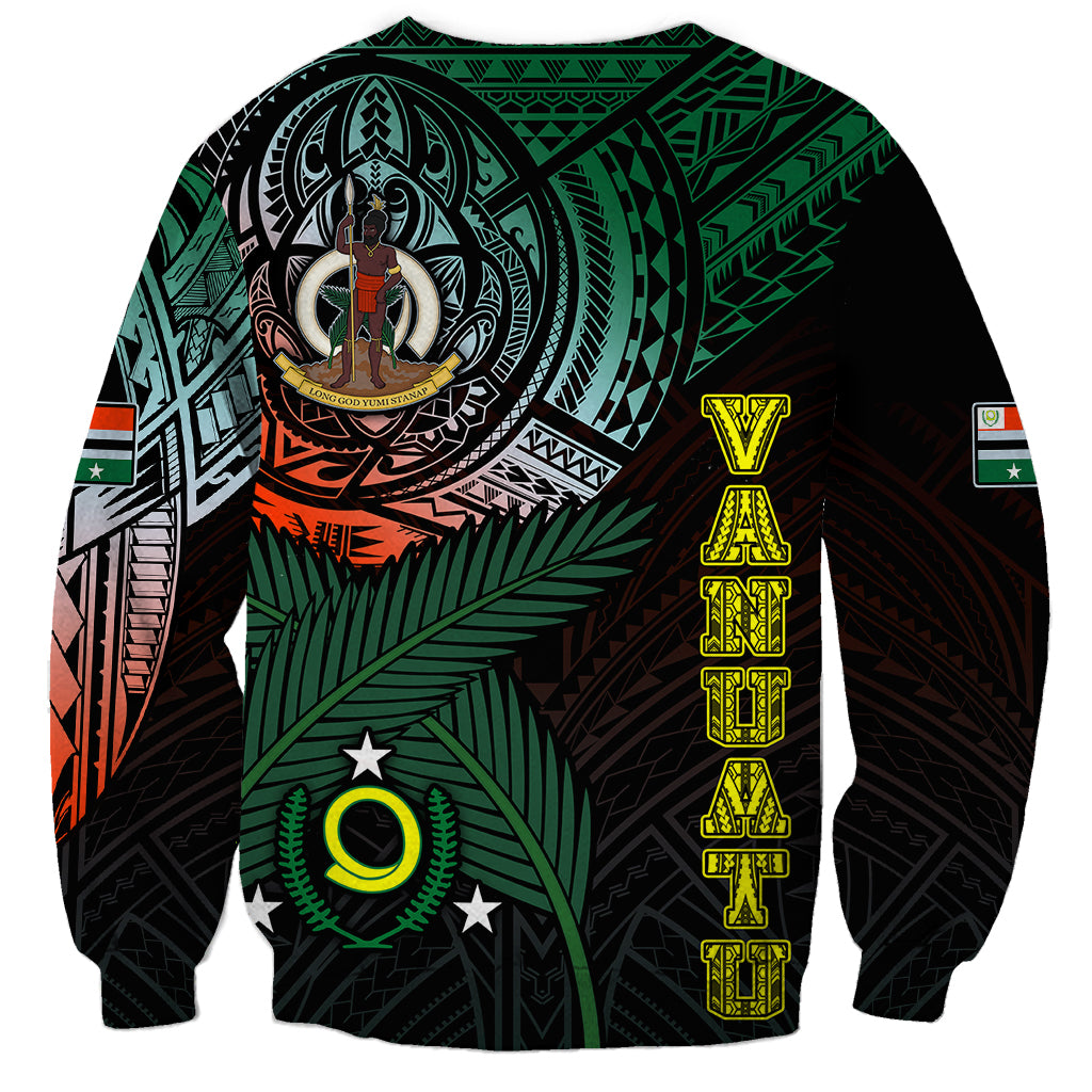 Personalised Vanuatu Sweatshirt Turtle Chest Tattoo Flag Color - Penama LT7 - Polynesian Pride