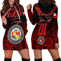 (Custom Personalised) Tonga Emancipation Day Hoodie Dress Independence Day - Kupesi Kahoa Heilala Flower - Black LT8 Black - Polynesian Pride