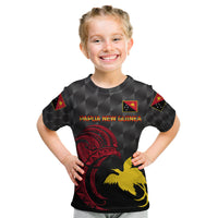 (Custom Personalised) Papua New Guinea Barramundis Cricket Kid T Shirt Birds Of Paradise Paradisaea Raggiana Original - Black LT8 Youth XL Size14 - Polynesian Pride