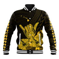 Hawaii Shaka Sign Baseball Jacket Gold Version LT9 Unisex Gold - Polynesian Pride