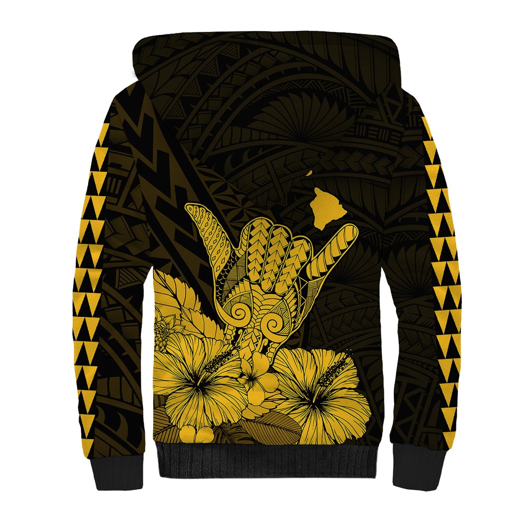 Hawaii Shaka Sign Sherpa Hoodie Gold Version LT9 - Polynesian Pride
