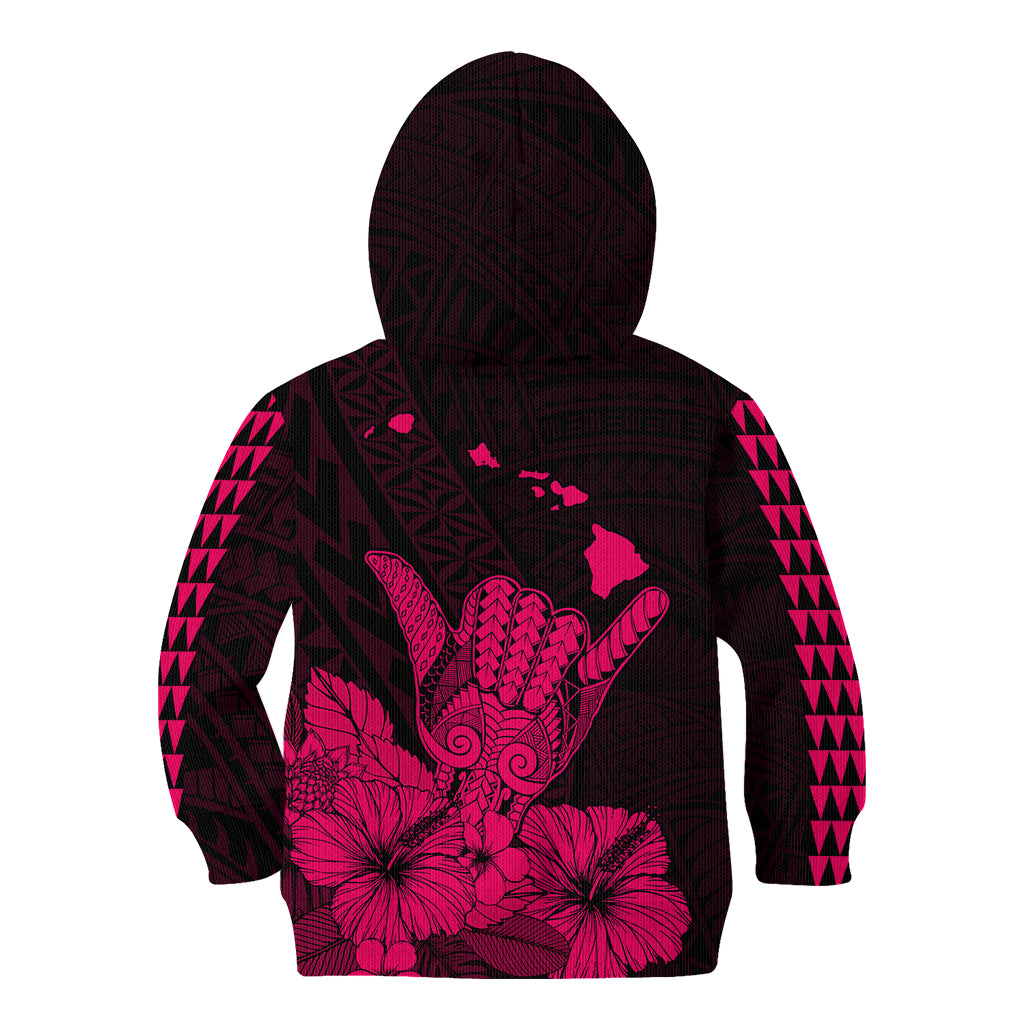 Hawaii Shaka Sign Kid Hoodie Pink Version LT9 - Polynesian Pride