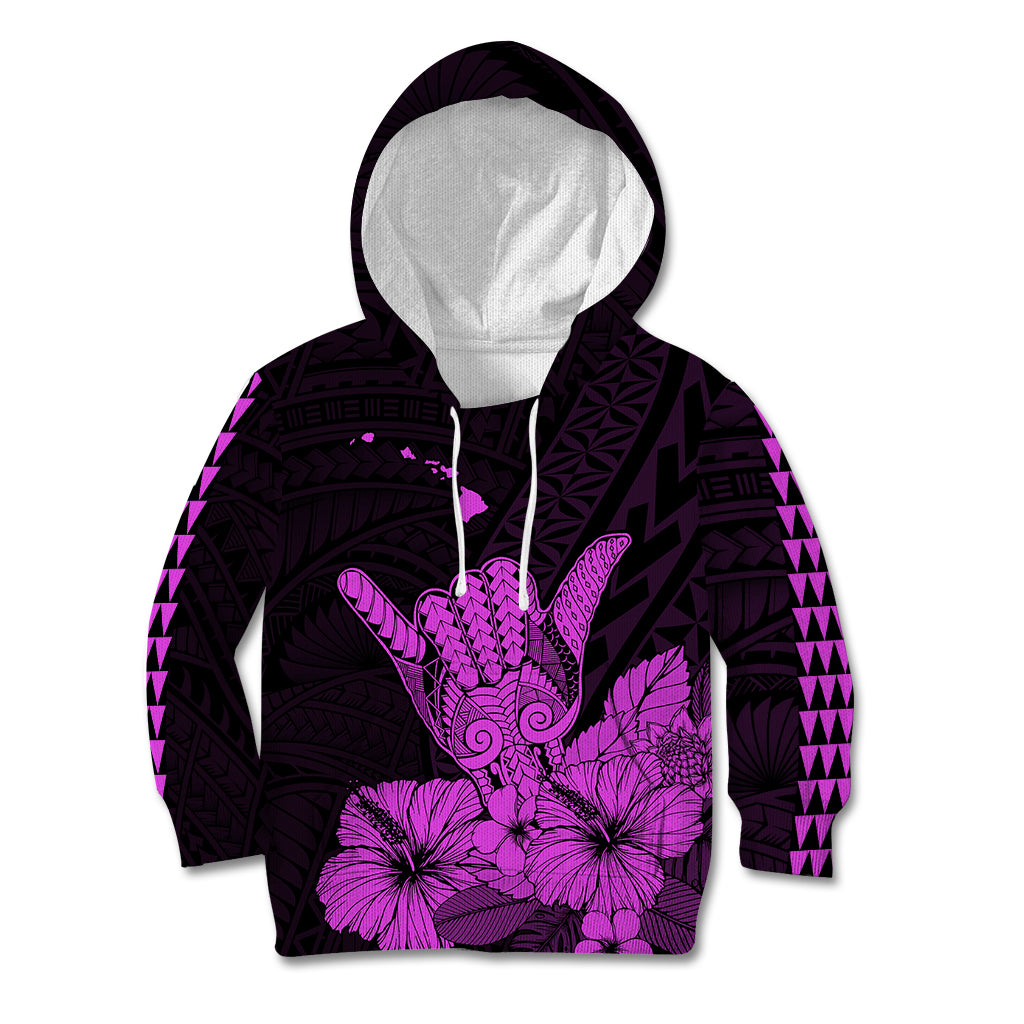 Hawaii Shaka Sign Kid Hoodie Purple Version LT9 Purple - Polynesian Pride