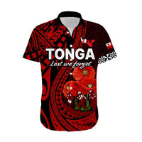 Tonga ANZAC Day Hawaiian Shirt Lest We Forget Red Version LT9 - Polynesian Pride