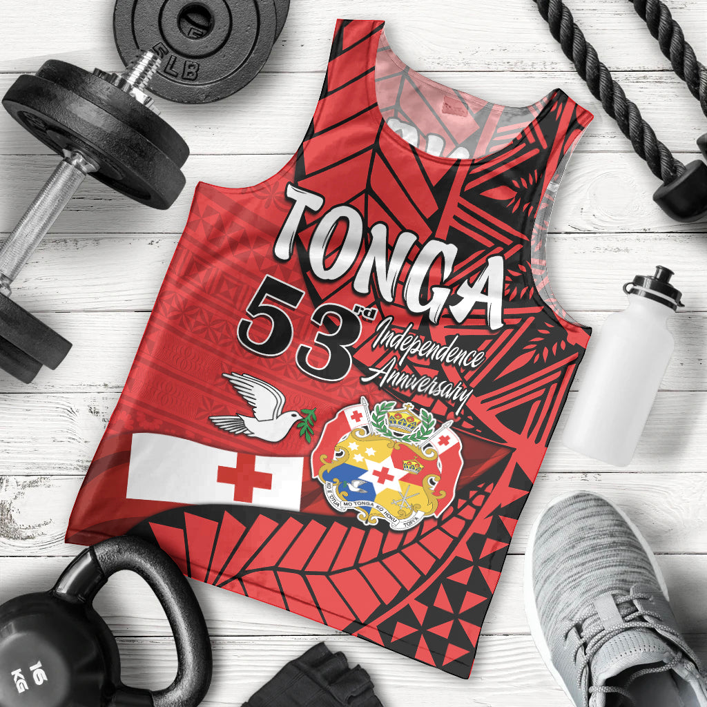 Tonga Emancipation Day Men Tank Top Happy 53rd Independence Anniversary LT9 Red - Polynesian Pride