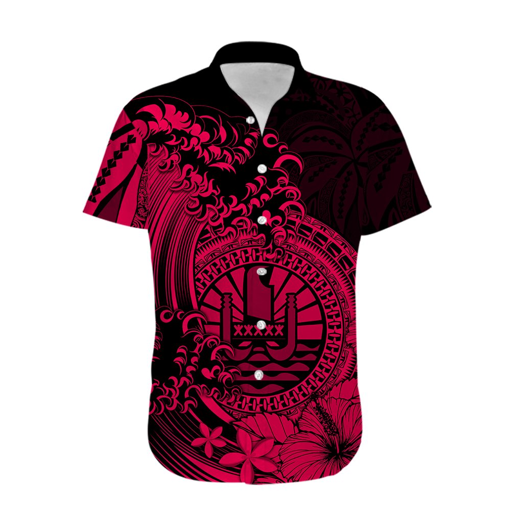 Polynesian Tahiti Island Hawaiian Shirt The Wave of Water - Pink LT9 - Polynesian Pride