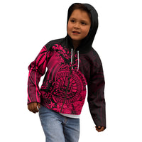 Polynesian Tahiti Island Kid Hoodie The Wave of Water - Pink LT9 - Polynesian Pride