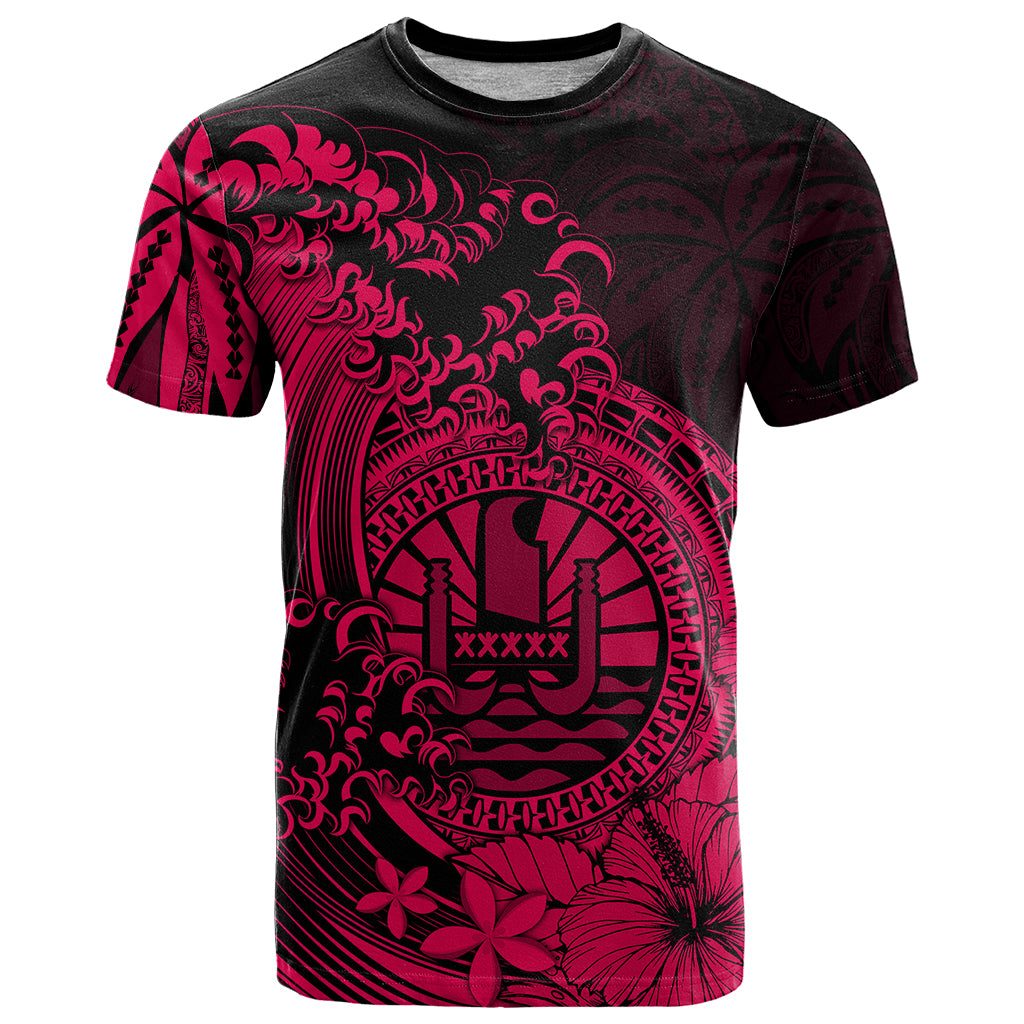 Polynesian Tahiti Island T Shirt The Wave of Water Pink LT9 Pink - Polynesian Pride