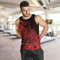 Polynesian Tahiti Island Men Tank Top The Wave of Water - Red LT9 - Polynesian Pride