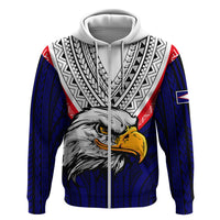 American Samoa Hoodie Bald Eagle with Polynesian Pattern LT9 - Polynesian Pride