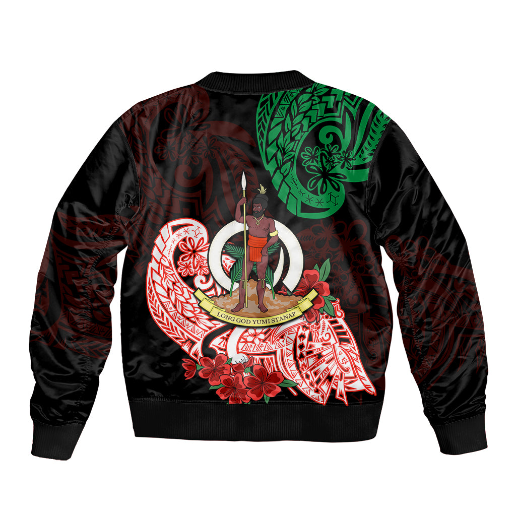(Custom Personalised) Vanuatu Bomber Jacket Polynesian Floral Tribal LT9 - Polynesian Pride