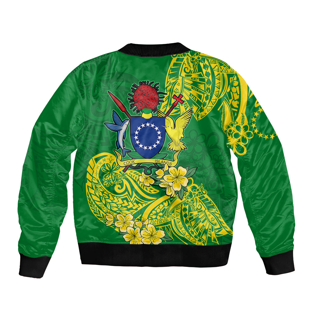 Cook Island Sleeve Zip Bomber Jacket Polynesian Floral Tribal LT9 - Polynesian Pride