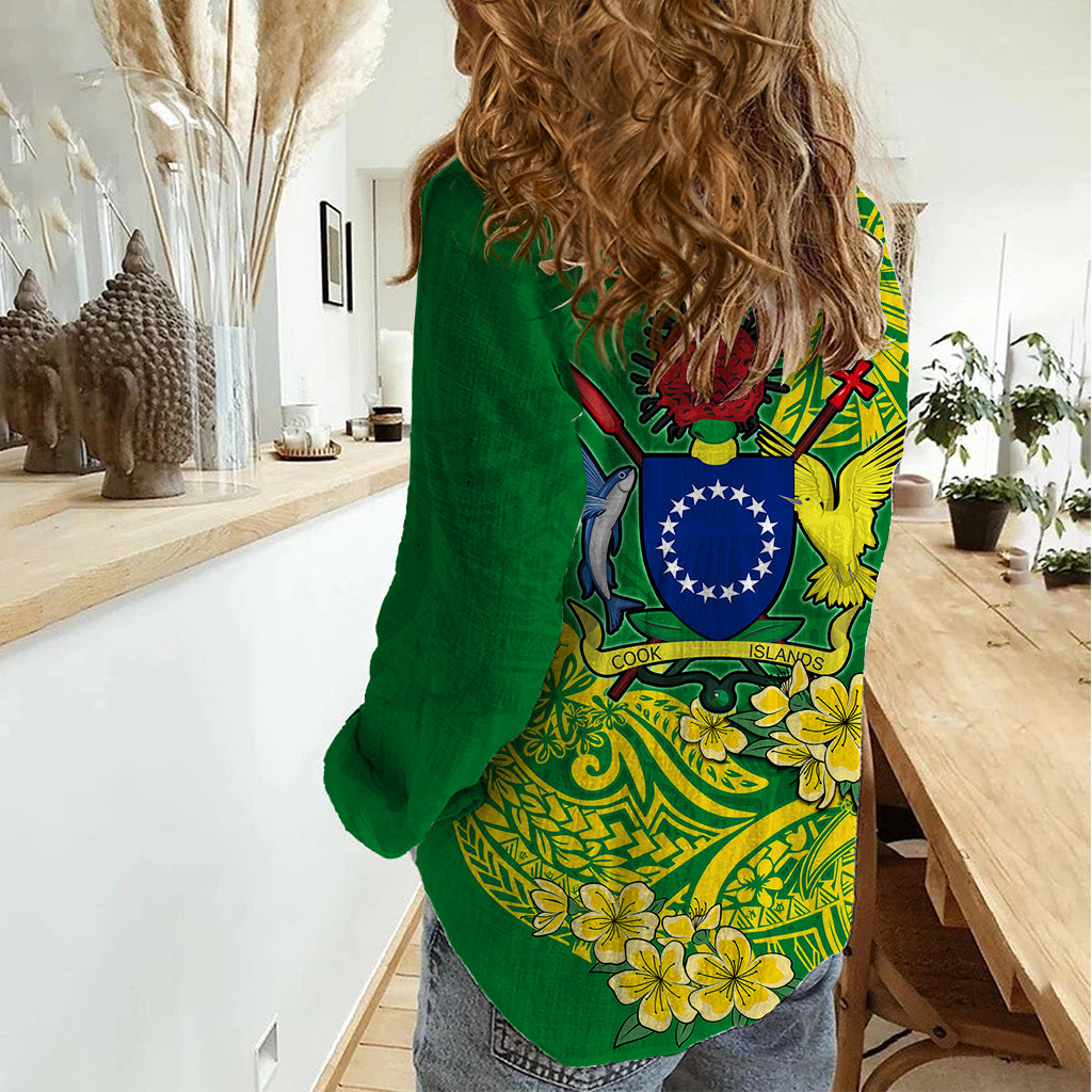 Cook Island Women Casual Shirt Polynesian Floral Tribal LT9 - Polynesian Pride