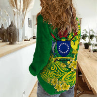 Cook Island Women Casual Shirt Polynesian Floral Tribal LT9 - Polynesian Pride