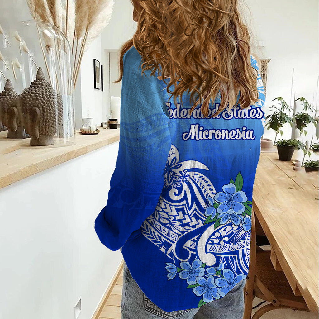 Federated States Of Micronesia Women Casual Shirt Polynesian Floral Tribal LT9 - Polynesian Pride