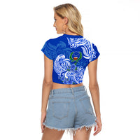 (Custom Personalised) FSM Pohnpei State Raglan Cropped T Shirt Polynesian Floral Tribal LT9 - Polynesian Pride