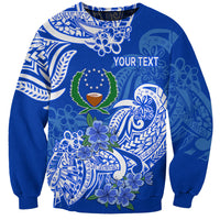 (Custom Personalised) FSM Pohnpei State Sweatshirt Polynesian Floral Tribal LT9 Unisex Blue - Polynesian Pride