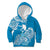 FSM Yap State Kid Hoodie Polynesian Floral Tribal LT9 Blue - Polynesian Pride